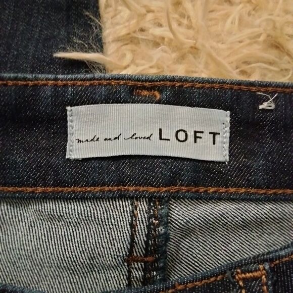 Loft Sz 0 Women's Jrs Dark Wash Curvy Straight Mid Rise Stretch Jeans - Picture 5 of 5